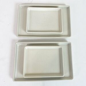 Pottery Barn Rectangle Mason Stoneware Plates Set Of 4